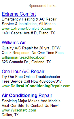 Air Conditioning Dallas Adwords Ads  Vizion Interactive