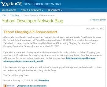 Yahoo Shopping Announcement  Vizion Interactive