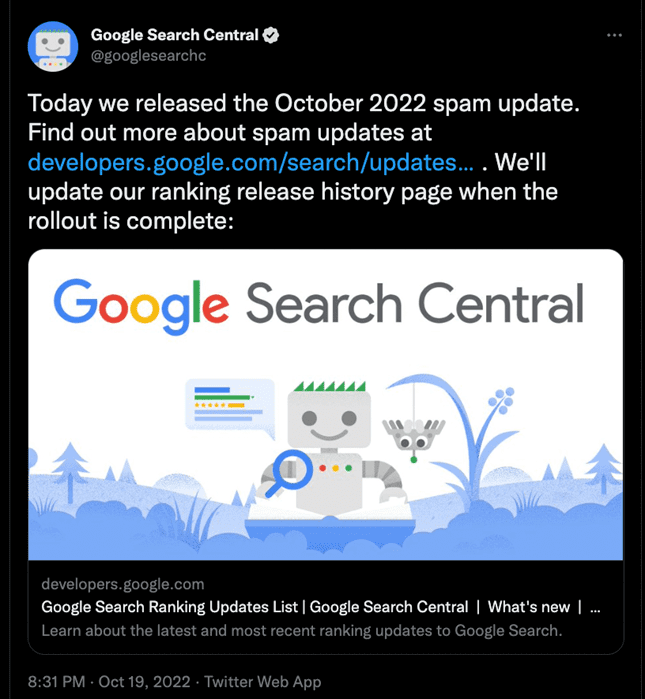 Google Search Spam 2022 Google Algorithm Recap and Looking Forward to 2023 Vizion Interactive